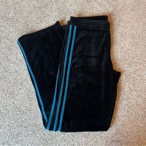 Black Track Pants with blue stripes